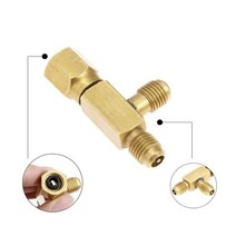 에어컨 냉매 가스 충전기 자동차 에어컨 1/4inch 티 어댑터 c/w 밸브 코어 1/4 
