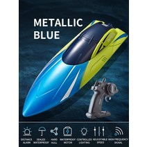 제트보트방수 ABS 고속 보트 여름 장난감 남아용 원격 제어 장난감 선물 듀얼 러더 모터 RC 보트 2.4G 15, 03 Blue 3B