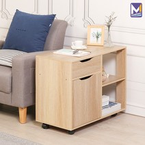 MCOMPANY 이동식 사무용 책상 서랍장 수납장 정리함 수납함 보조 서랍 다용도 틈새 원목 정리대 수납 책꽂이 트롤리 선반 책장 앤틱 인테리어 미니 컴퓨터 데스크 프린터 L005, 네드-이동식