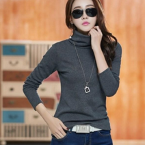 데이홀릭 여성용 가을 겨울 슬림핏 폴라 데일리 기모 긴팔티
