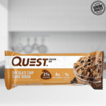 퀘스트 뉴트리션 프로틴 바 초코칩 쿠키 도우 맛 각 60g 2.12oz 4개, 초코칩 쿠키 도우 바 4개
