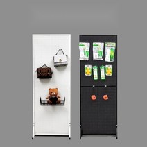 스탠드 타공판 진열대 스텐 정리대 공간분리 타공보드, 흰색 50x120cm 20개 이중후크10cm