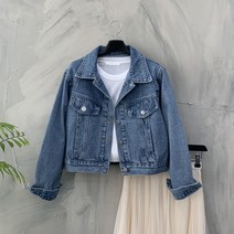 행복여[신상무배]클레어 플랩 세미 크롭 청자켓