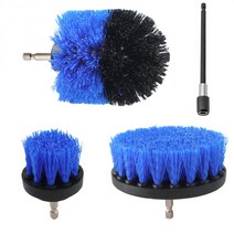 4pcs/set 6colors Car Wash Cleaning Brush Drill Set Power Scrubber Polisher Bathroom Kit Tools, 03 파란
