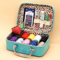 컬러풀 가정용 자취용 혼수용 휴대용 바느질 반짇고리 세트마스크증정, 블루