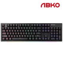 ABKO 앱코 AN02 RGB BAR 축교환 게이밍 기계식 키보드, 청축, 블랙