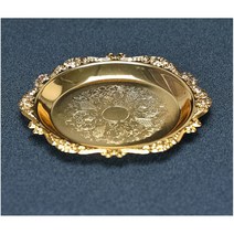 웨딩포 골드/실버 메탈 플레이트 캔들홀더 트레이 2개 Gold/Silver Plate Candle Holder 10.5cm, 골드