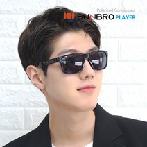 SUNBRO player 편광선글라스 스포츠 미러선글라스 41size, c1블랙(NO미러)