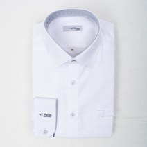 [듀퐁 셔츠] 긴소매 일반핏 2022 FW 풀로고자수 안감배색들어간 화이트 와이셔츠 SE2FM12LS702SWH