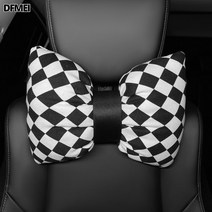 DFMEI.car cushion--방석 바둑판 격 심플 카매트 아이스 미끄럼 방지 싱글 싱글 방귀 매트 시트 커버, 사계절 블랙 체크 헤드레스트, A0164