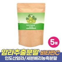 암라가루 분말 천연 자연 비타민C 암나가루 구스베리 빌베리 세븐베리 농축분말 함유 인도산 암라추출분말 먹는법, 150g x 5팩
