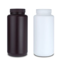 HDPE 1L 원형 (IP) 입구 크고 단단한 용기- 백색/갈색 50개입, 갈색