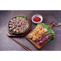 A++급 속초갈매기 국내산 속초전통순대 특산물, 오징어순대300g+명태회무침500g세트