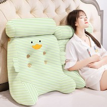 쇼파 등받이 쿠션 받침대 포근 대형 등베개 쿠션 허리 의자 침대 폭신 받침 사무실, K-뽀짝오리.그린스트라이프