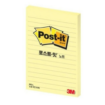 포스트잇 노트 라인 102 x 152mm 660-L, 노랑, 3개