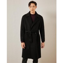 21FW [타임리스][울 캐시미어]핸드메이드 세미더블 블랙 로브 코트 MACO1D901BK