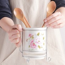 물빠짐 도자기 주방 인테리어 손잡이 수저통