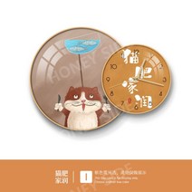 고양이 시계 더블 벽시계 원형 아트월 동물 선물용 캐릭터 아이방, 직경 50+직경 30, G