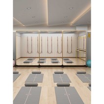 홈 이동식 댄스 미러 인테리어 미용실 바퀴 연습실, 화이트 미러 225x100 범용휠