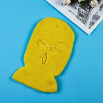 겨울 보디히트 헤드커버 남 스키 방한 라이딩 마스크 세공 비니 스포츠 마스크, 세 구멍 치킨 옐로우, 평균 크기