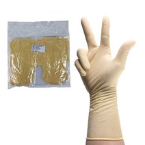 하가소모 일회용 라텍스장갑 30cm L 아이보리색 100매