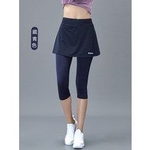 테니스 원피스 스커트 여성용 스포츠 바지 스커트 속건성 통기성 땀 흡수 배드민턴 테니스 스커트 요가 피트니스 런닝 페이크 투피스 크롭 팬츠