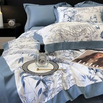 여름 이불 에어컨 이불 텐셀 여름 이불 4 조각 얇은 이불, 강남 블루 리콜, 여름 이불 세트: 150*200cm 침대 시트 245*