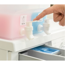 세탁세제 디스펜서 리필용기 원터치 다용도실 수납 섬유유연제, 2구