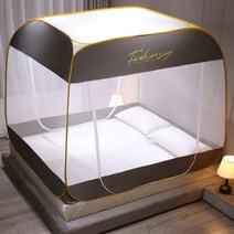 .. 더블 린넨 가정용 모기장 침대 사각형 상단 3 문 유르트 무료 설치 모기장 가정 및 정원 섬유, 1.8x2.2cm, Style 03