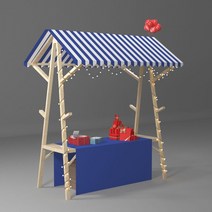 이동식 가판대 진열대 플리마켓 행사장 축제 야외 노점, J.블루150x60x200(천장보+테이블보)