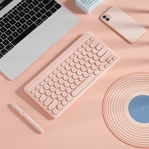 DFMEI 노트북 무선 키보드 음소거 USB 외장, 핑크(무선2.4G싱글키보드)