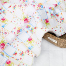 릴리패브릭 대폭) 줄 누빔 플라워패치 원단 천