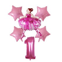 춤추는 핑크 테마 생일 파티 장식 일회용 칼 붙이 컵 접시 종이 모자 초대장 풍선 베이비 샤워, 1set 2