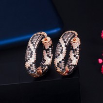 귀걸이 보석 장신구 여성 링 ThreeGraces 마이크로 풀 큐빅 지르코니아 레오파드 스네이크 라운드 서클 후프 여성용 패션 쥬얼리 ER594