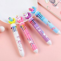 잘 써지는 캐릭터 볼펜 고양이 유니콘 공룡 10색 귀여운볼펜, 유니콘헤드랜덤