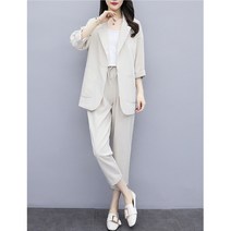 아이엠몽 4color 여성 봄 코튼 면 캐주얼 바지 정장 세트 투피스 빅사이즈 BOC2678WD