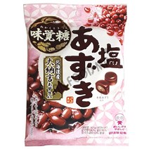 UHA 미카쿠도 시오 아주끼 캔디 팥 사탕, 105g, 8개
