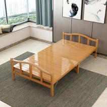 대나무 평상 접이식 야외 베란다 옥상 대청마루 대나무침대 테이블 이동식, 100X197cm(탄화광판)