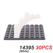 마루민 50pcs 1x3x3 moc 벽돌 아치 분기 사다리 나무 건설 13965와 호환되는 입자 빌딩 블록 조립, 14395 화이트 30개