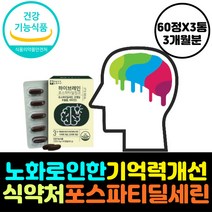 수험생 기억력 뇌 건강 영양제 포스파티딜세린 집중력 PHOSPHATIDYLSERINE 머리 공부 두뇌 인지 기능 활성 산소 제거 항산화 징코 은행잎추출물 에좋은 혈행 개선 혈관 제