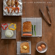 밥그릴 손잡이 없음 일본 바베큐 원적외선 방사선 세라믹 그물 샌드위치 쌀 케이크 구이 생선 직접 화재 그릴 메쉬, [02] 260x210x45mm