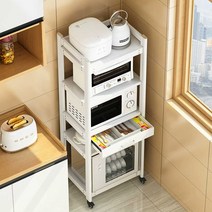 주방수납장 보관함 이동식 선반 캐비닛 식탁위 찬장, 4단+서랍 펄 화이트(길이 60)