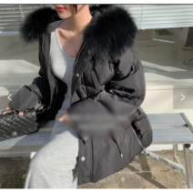 여성 후드 퍼 사파리 패딩 점퍼