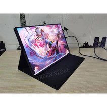 포터블 모니터 휴대용 터치 보조모니터 15.6인치 휴대용모니터 144hz 서브, 14인치, hdmi/typec/1080P/60HZ가죽케이스A스크린