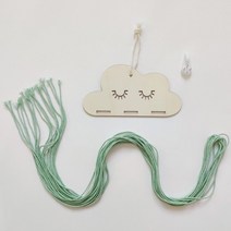 나무 판자 재단 크리 에이 티브 DIY 벽 스티커 단단한 나무 구름 방 장식 코튼 로프 장난감 여자 머리핀 스, 10 Eyelashes Green Line