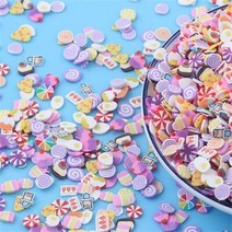 10 5mm 믹스 컬러 슬라임 캔디 스타 플라워 스마일 과일 유니콘 슬라이스 폴리머 클레이 스프링클 DIY 네일 아트 수제 액세서리, [05] candy mix