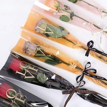 꽃 포장지 한송이 투명 opp 꽃포장 1송이 도매 포장지, 30.심플윈도우스트레이트백[카키]10개팩
