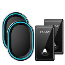 스마트 초인종 스마트 도어벨 스마트 도어락 스마트 초인종 스마트 도어벨 스마트 도어락 cacazi 새로운 배터리 필요 없음 무선 초인종 58 차임 euusuk 플러그 210, b 2버튼 ​​2리시버, L
