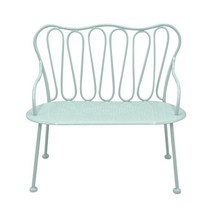 Aizulhomey 북유럽 스타일 철제 테이블 의자 BJD 브라이스 1/6 인형용 미니어처 가구, 더블 체어 민트 그린