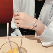 DFMEI 큐빅 사이즈 진주 오픈 목걸이 여일한망 레드 숏 목걸이 개성 초커 넥밴드 쇄골체인여자